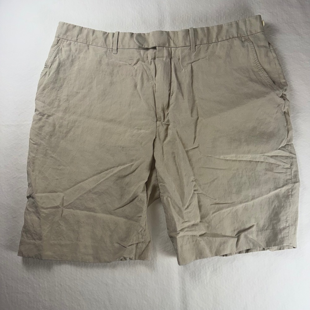 Polo Ralph Lauren Mens Linen Silk Blend Shorts Tan Khaki Size 38